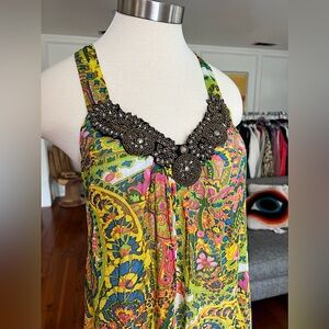 River Island vibrant print semi sheer maxi